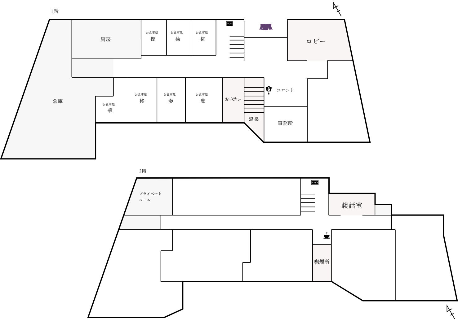 旅館 喜楽の館内間取り図